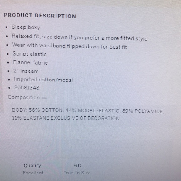 Pink Victoria’s Secret flannel boxy pajama shorts Pin-up Red script medium New - Picture 5 of 7